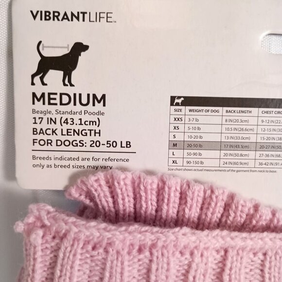 Vibrant Life Lady Boss Pink Dog Sweater Size M NWT Fits 20-50 lb Dogs - Picture 3 of 6